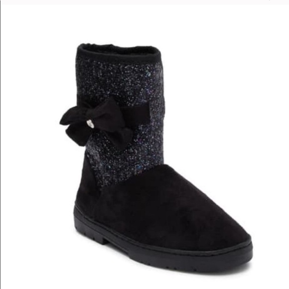Bebe Kids Microsuede Glitter Faux Fur Winter Boots